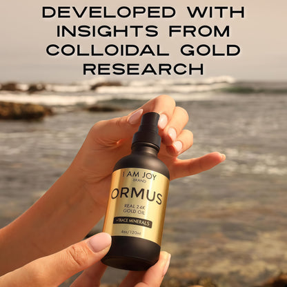 I Am Joy Co. Ormus Gold Oil Monoatomic | Supports Deeper Thought, Intuitive Awareness & Dream Clarity | Rich with Minerals, Platinum, Iridium | Non-Chemical Extraction | 4oz